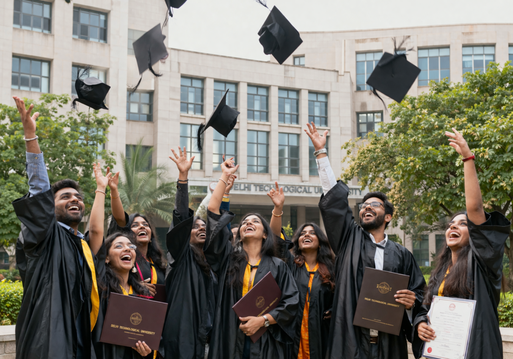 graduation celebration at delhi technological university