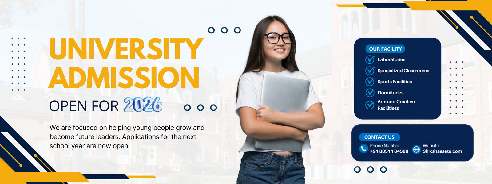 white and blue geometric modern school admission banner (3)